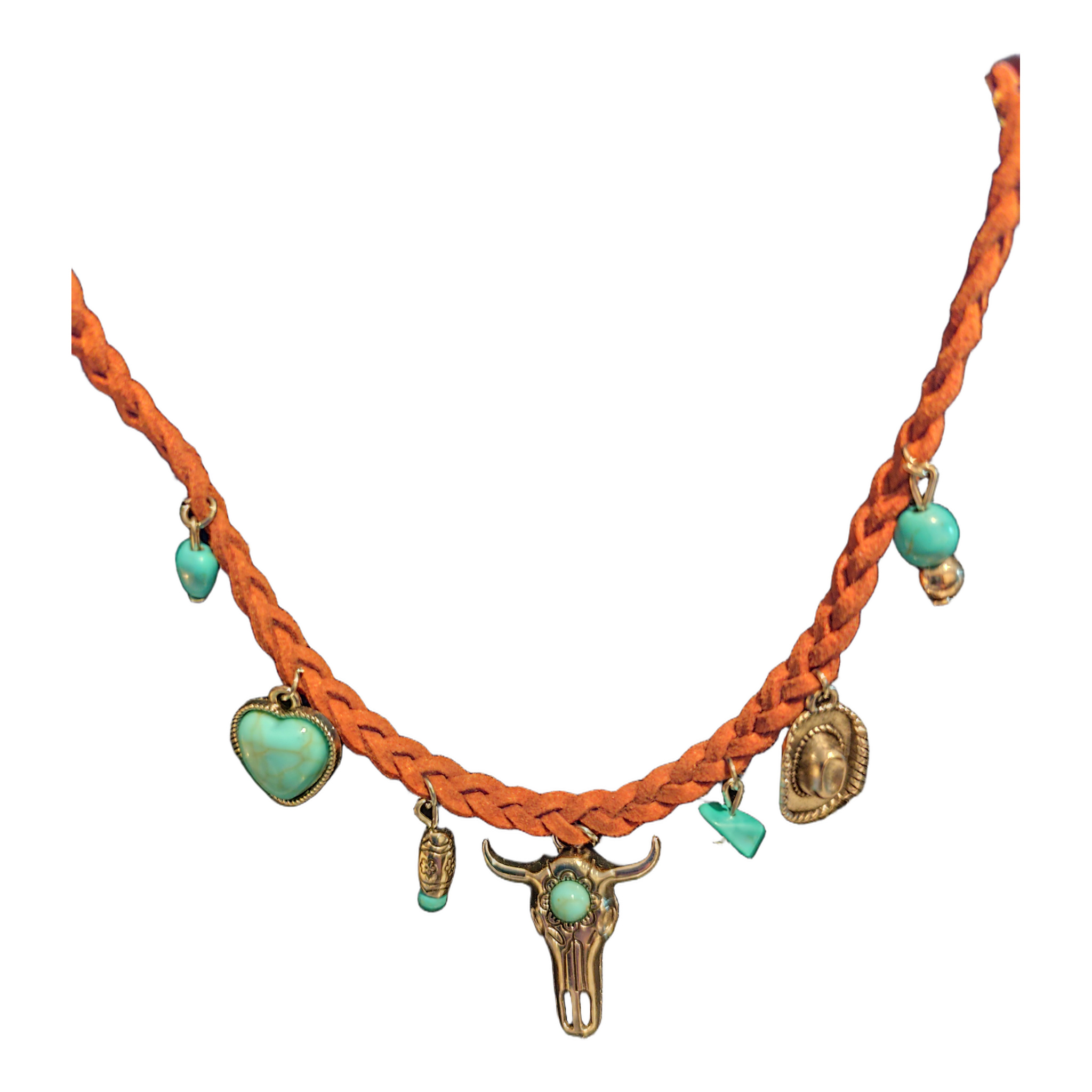 Collier cuir et breloques