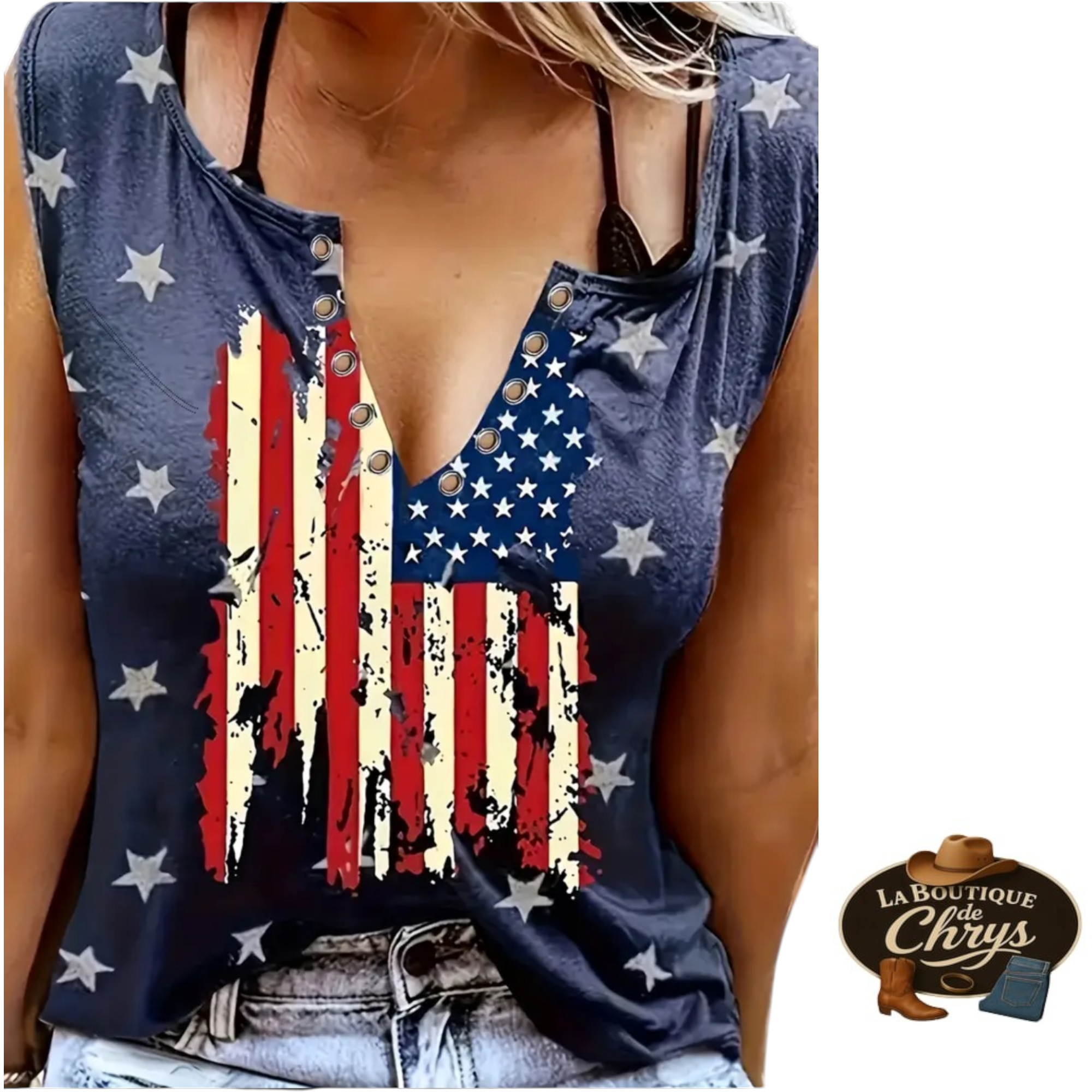 Débardeur drapeau américain