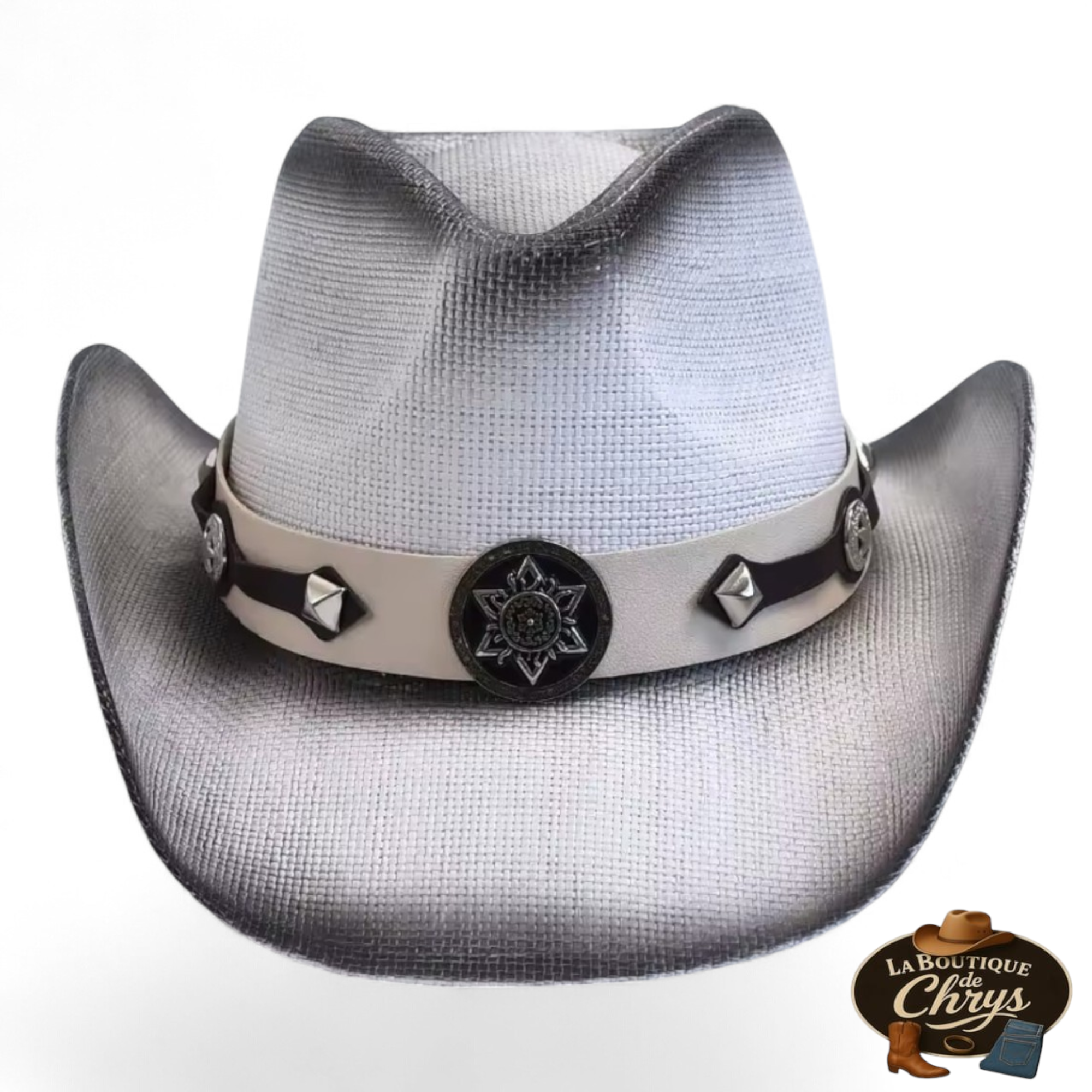 Chapeau bicolore blanc et noir